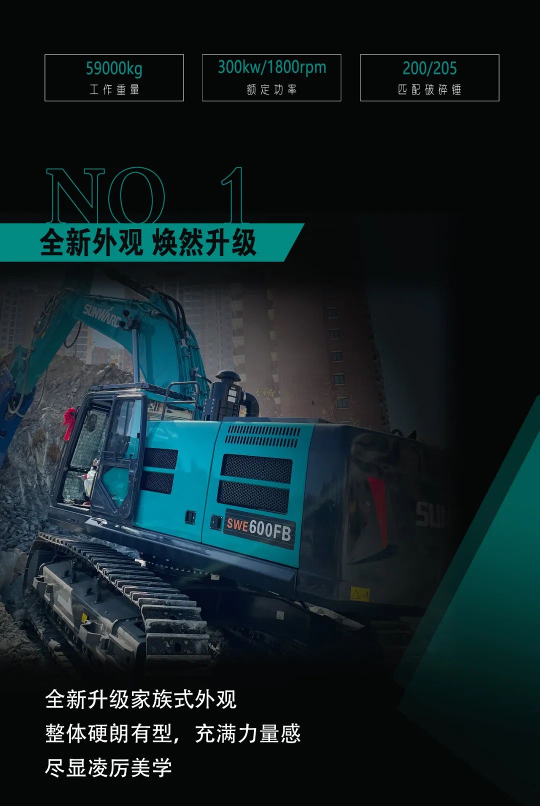 一图读懂 | 专为矿山重载施工而生！beat365官网SWE600FB破碎锤重磅回归