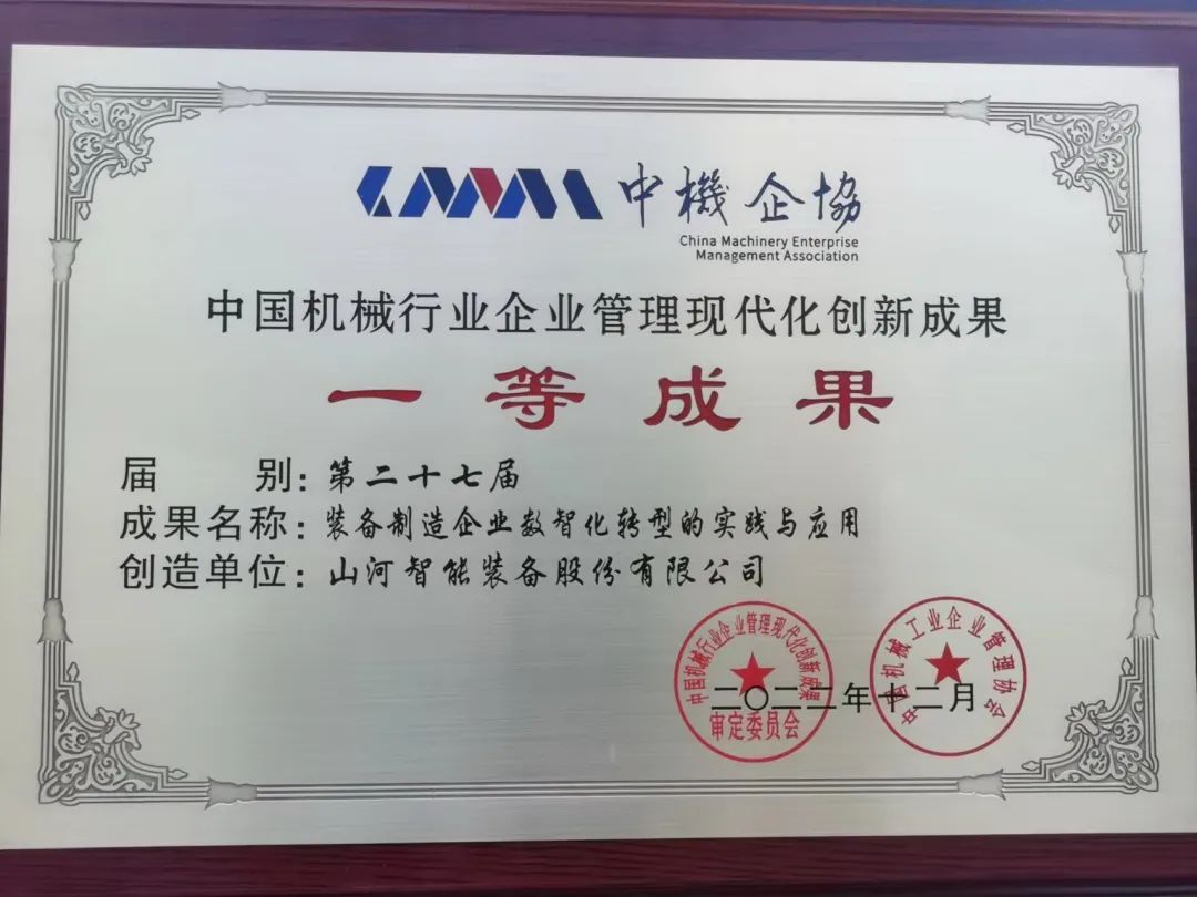 厉害!beat365官网喜获第二十七届中国机械行业企业管理现代化创新成果一等奖