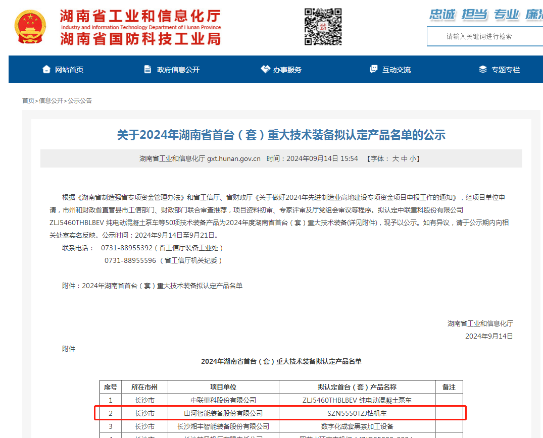 beat365官网产品入选湖南省首台（套）重大技术装备产品名单